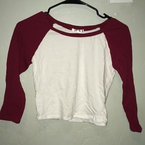 cropped baseball t